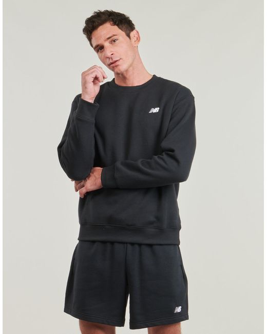 New Balance Black Sweatshirts Small Logo Crew for men