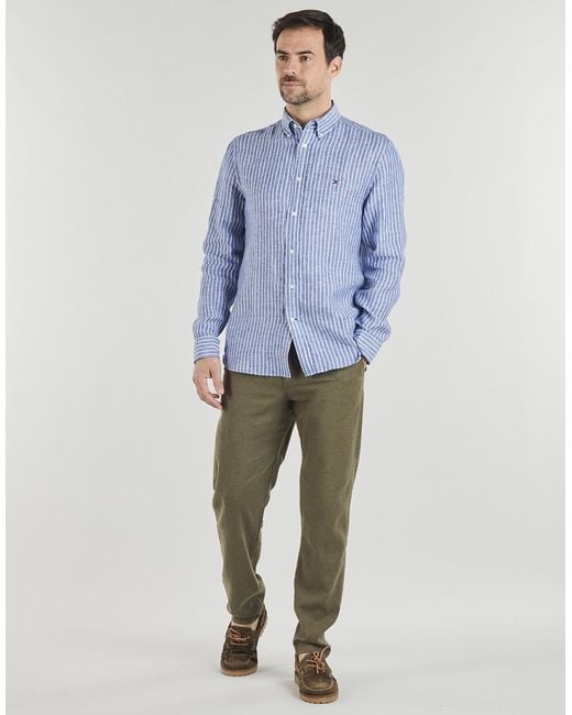 SELECTED Green Straight Trousers Slh172-slimtape Brody Linen for men