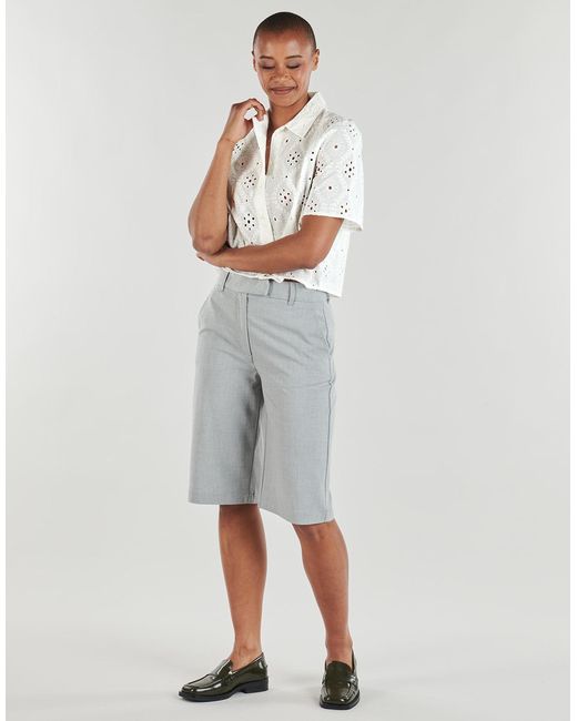 Vero Moda White Blouse Vmeliza Short 2/4 Sleeve Shirt