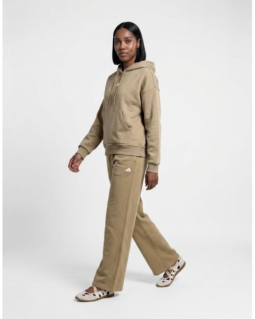 Adidas Natural Tracksuit Bottoms Essentials Small Logo Feel Cozy Open-hem Joggers
