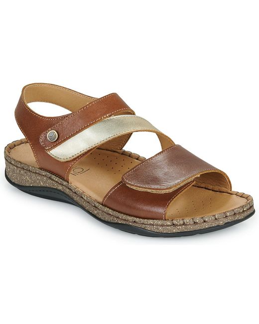 Casual Attitude Brown Flat Sandals Slowan