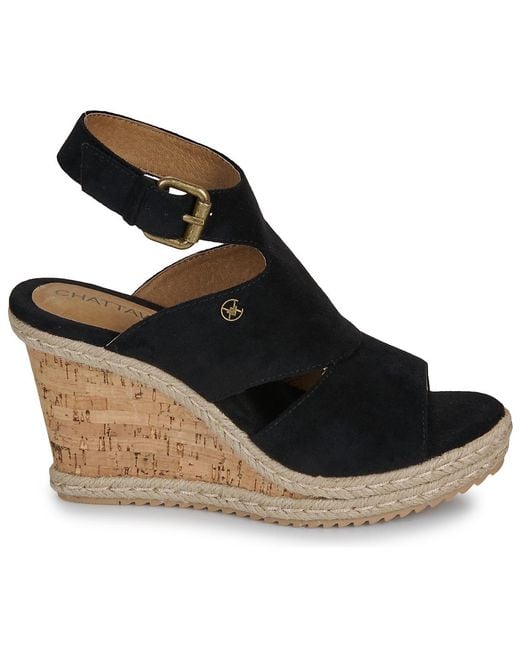 Chattawak Black Wedge Sandals Laoag
