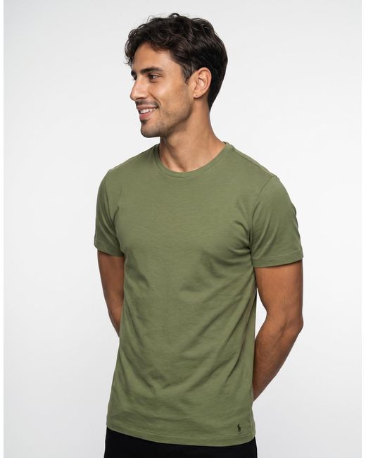 Polo Ralph Lauren Green T Shirt S/s Crew 3 Pack Crew Undershirt for men