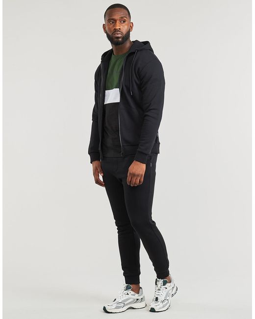 Jack & Jones Black Hoodies Jjebradley Sweat Zip Hood for men