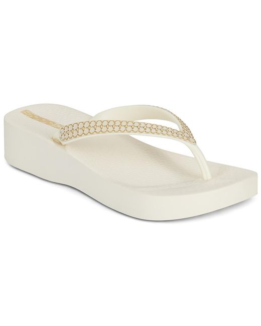Ipanema White Flip Flops / Sandals (shoes) Mesh Xi Plat Fem