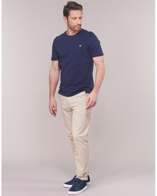 Lyle & Scott Blue Plain Crew Neck T-shirt for men