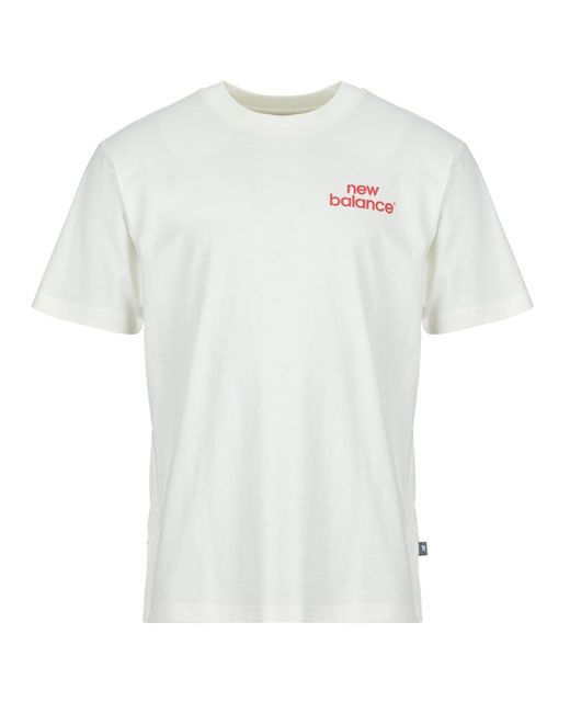 New Balance White T Shirt Intelligent T-shirt for men