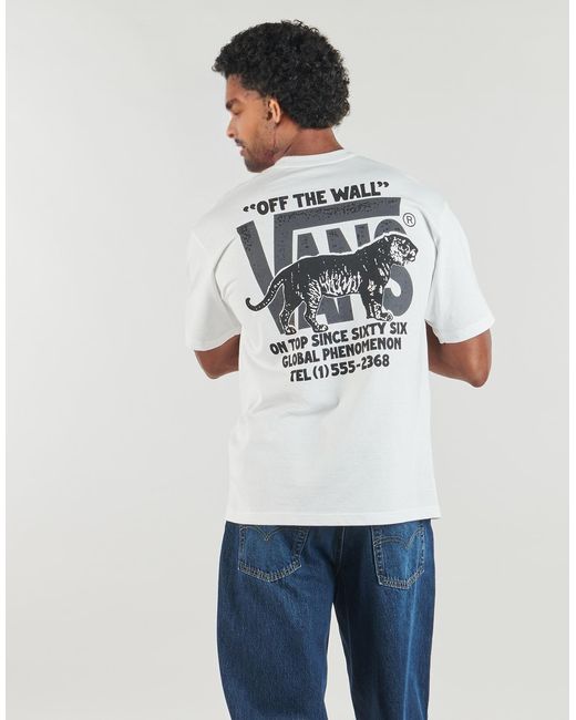 Vans White T Shirt Awaken Tiger Ss Tee for men