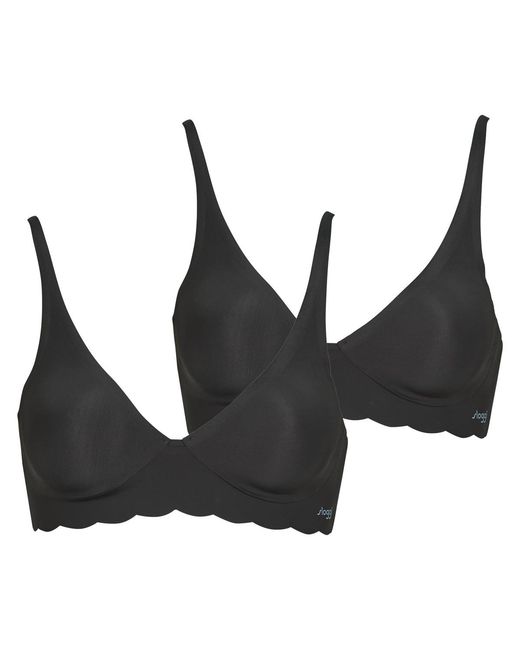 Sloggi Black Triangle Bras And Bralettes Zero Microfibre 2.0 Soft Bra Pack De 2