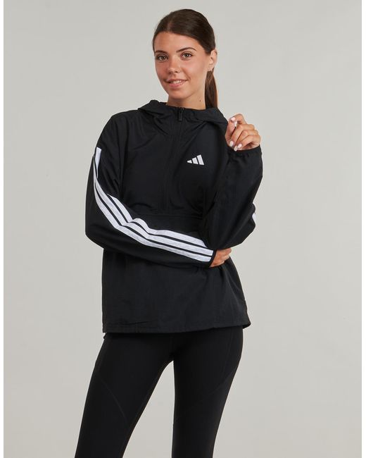 Adidas Black Windbreakers Essentials 3-stripes Lifestyle Woven Windbreaker