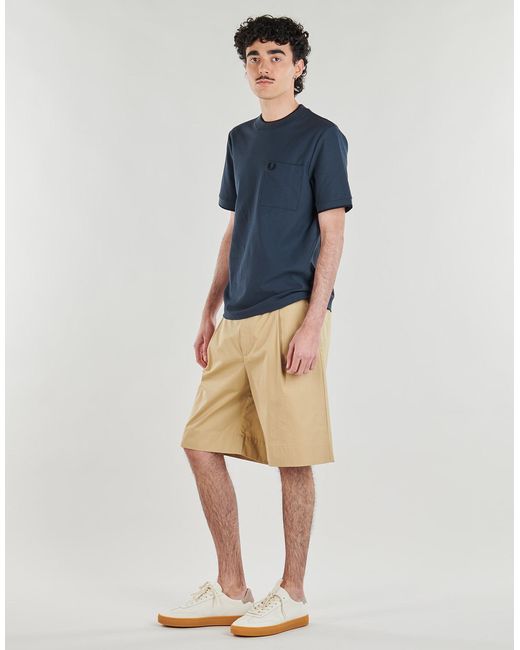 Fred Perry Blue T Shirt Pocket Detail Pique T-shirt for men