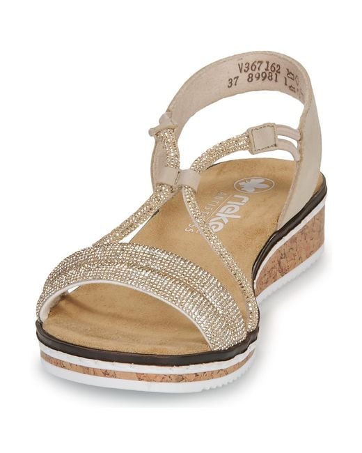 Rieker Metallic Wedge Sandals V3671-62
