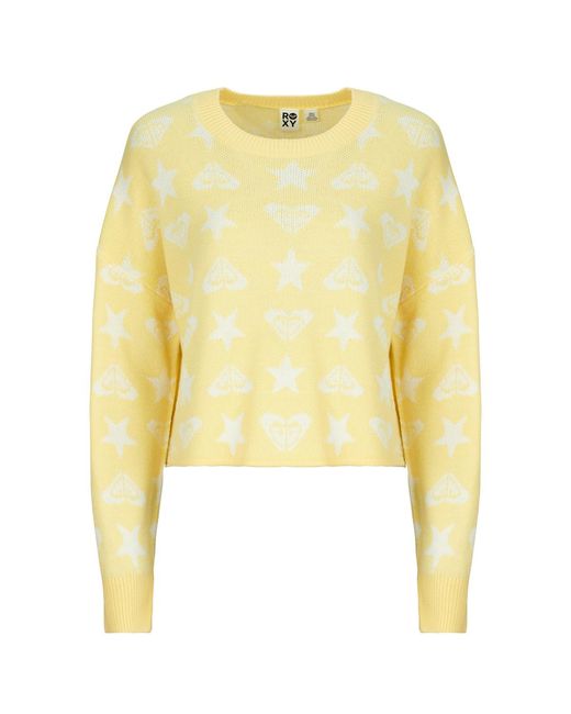Roxy Yellow Sweater Messy Star Sweater