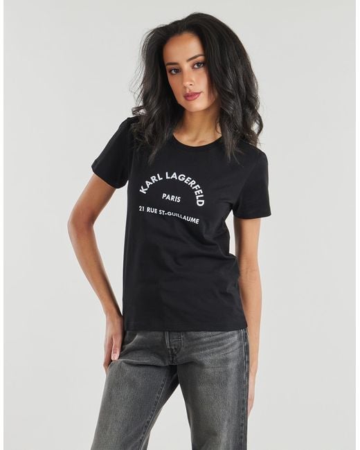 Karl Lagerfeld Black T Shirt Rsg Glitter Petite T-shirt