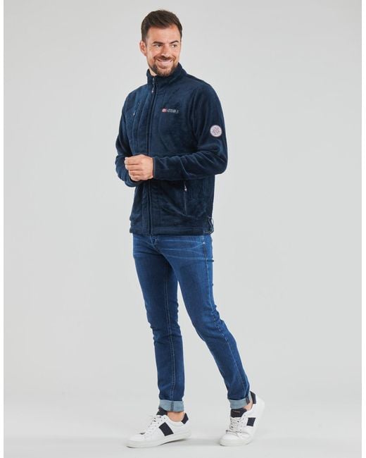 GEOGRAPHICAL NORWAY Blue Upload Fleece Jacket for men