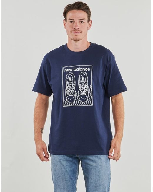New Balance Blue T Shirt Graphic Jersey Tee for men