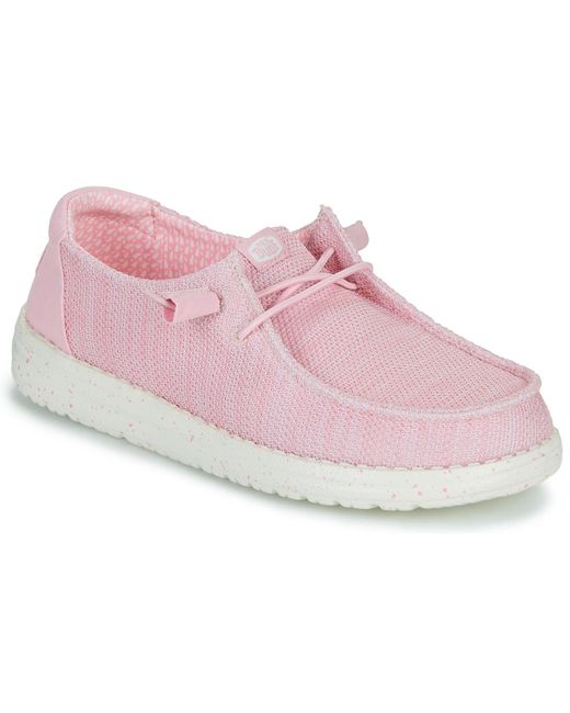HeyDude Pink Slip-ons (shoes) Wendy Stretch Sox