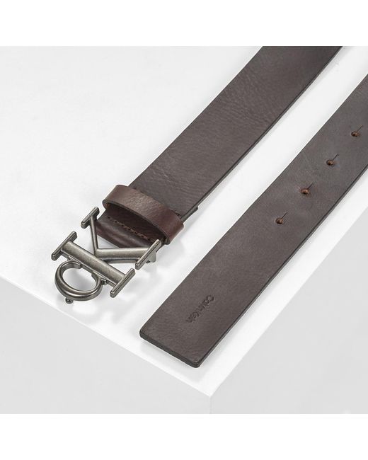 Calvin Klein Brown Belt Ck Buckle Smooth 35mm for men
