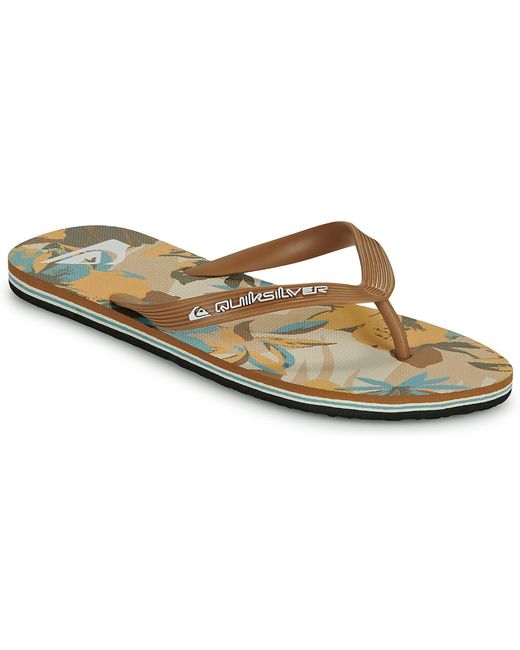 Quiksilver Brown Flip Flops / Sandals (shoes) Molokai Layback Textured for men