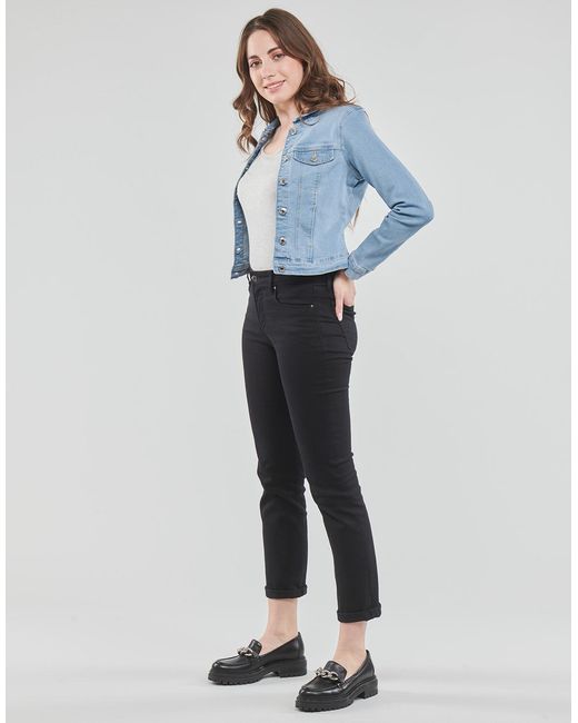 Vero Moda Blue Denim Jacket Vmluna Ls Slim Dnm Jacket Mix Ga Noos