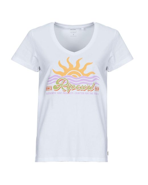 Rip Curl White T Shirt Cala V Neck