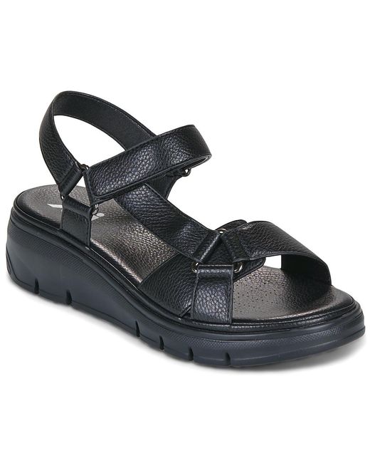 Xti Black Wedge Sandals 145398