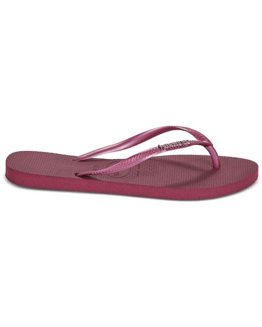 Havaianas Purple Flip Flops / Sandals (shoes) Slim Logo Metallic