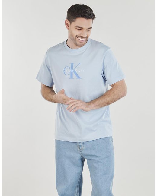 Calvin Klein Blue T Shirt Ss Hero Monologo Tee 20s for men