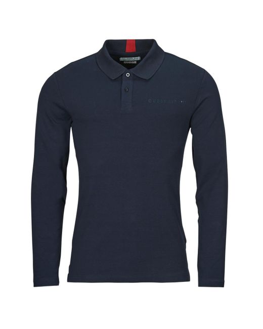 Guess Blue Polo Shirt Oliver Ls Polo for men