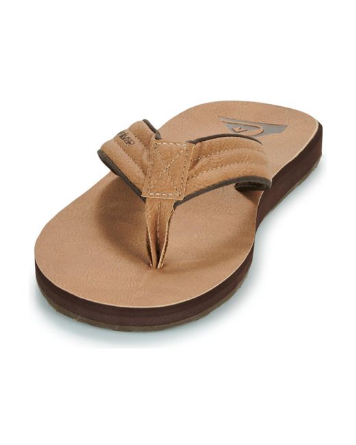 Quiksilver Brown Flip Flops / Sandals (shoes) Carver Nubuck for men