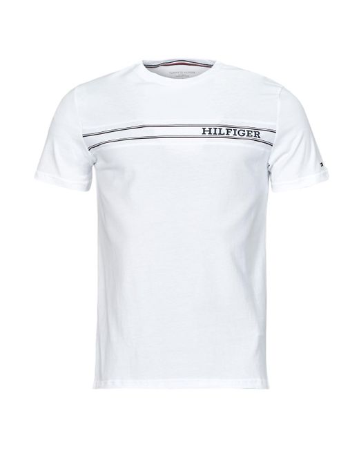 Tommy Hilfiger White T Shirt Monotype Stripe for men