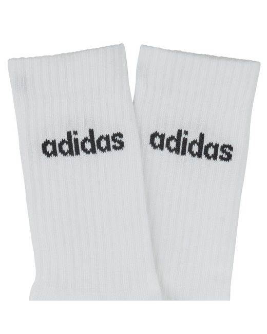 Adidas White Socks Linear Crew Cushioned Socks 3 Pairs