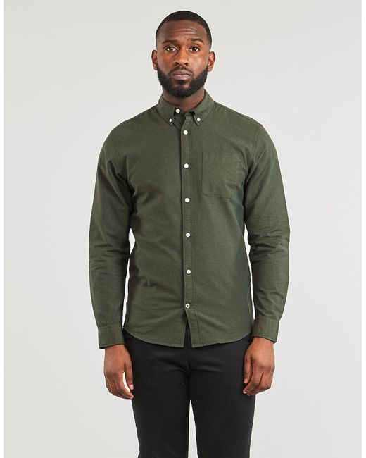 Jack & Jones Green Long Sleeved Shirt Jjeoxford Shirt Ls for men