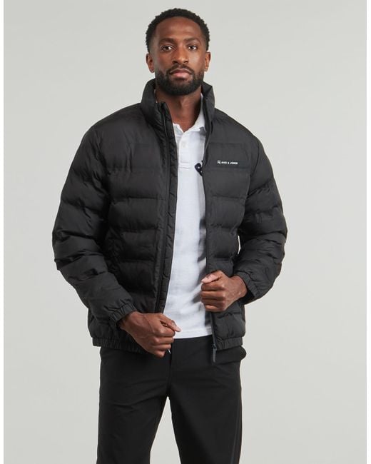 Jack & Jones Black Duffel Coats Jjalpes Heat Quilted Puffer for men