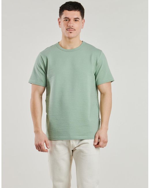 SELECTED Green T Shirt Slhsander Seersucker for men