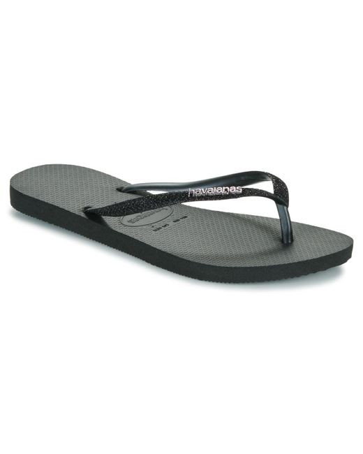 Havaianas Black Flip Flops / Sandals (shoes) Slim Glitter Ii