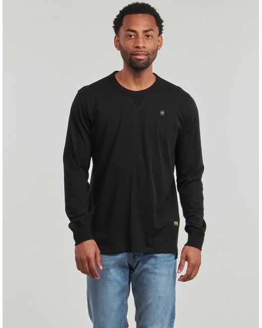 G-Star RAW Black Long Sleeve T-shirt Nifous R T L\s for men