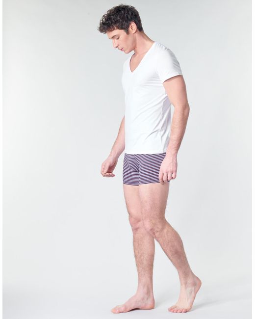 Hom White Sup' Cotton Tshirt Col V Profond T Shirt for men