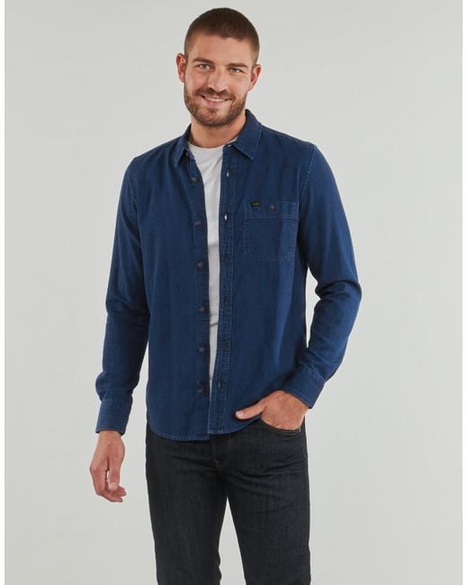 Lee Jeans Blue Long Sleeved Shirt Leesure Shirt for men