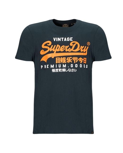 Superdry Blue T Shirt Vl Duo Tee for men