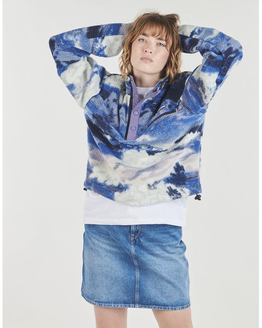 Columbia Blue Fleece Jacket Helvetia Ii Printed Cropped Half Snap Fleece
