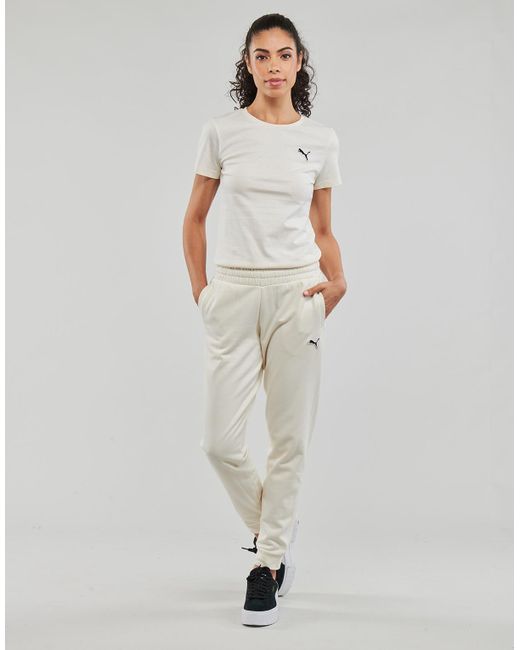 PUMA White Tracksuit Bottoms Better Essentials Pants Cl Fl
