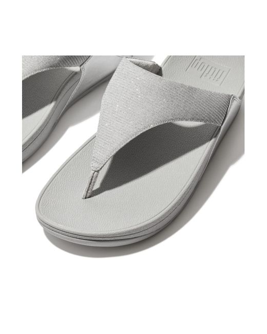 Fitflop White Flip Flops / Sandals (shoes) Lulu Shimmerlux Toe - Post Sandals