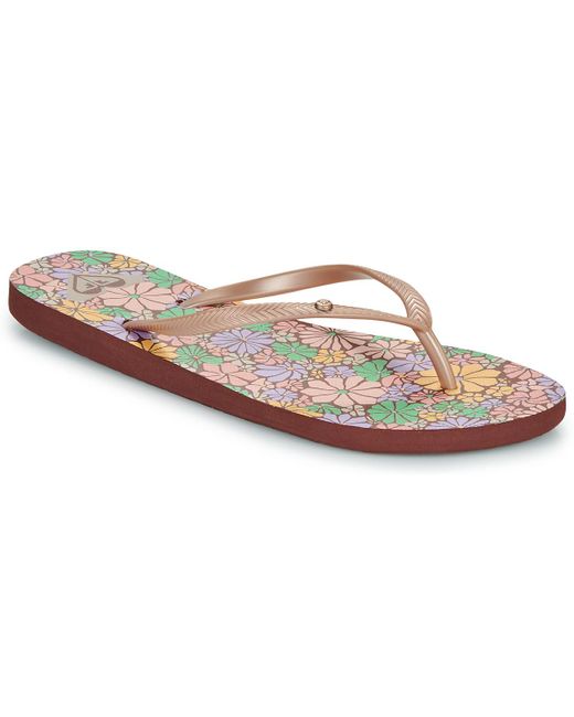 Roxy Pink Flip Flops / Sandals (shoes) Bermuda Print