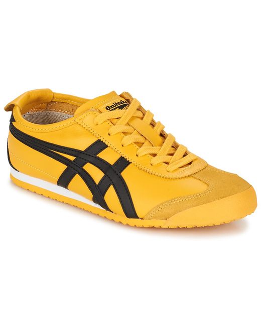 Onitsuka Tiger Mexico 66 Leather and Suede Low-Top Sneakers in Mustard ...