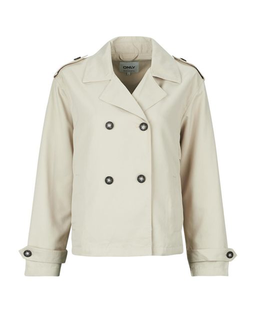 ONLY Natural Trench Coat Onlhannah Short Trenchcoat