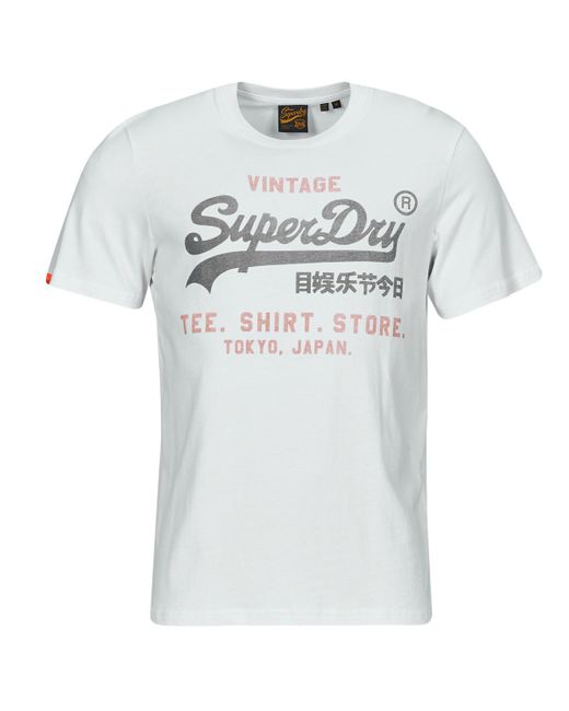 Superdry White T Shirt Vintage Logo Heritage for men