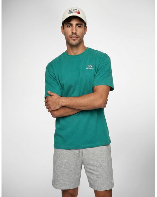 New Balance Green T Shirt Uni-ssentials Cotton T-shirt