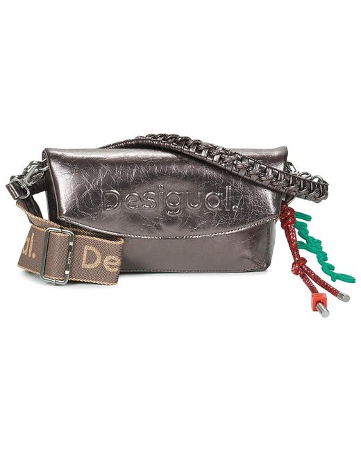 Desigual Gray Shoulder Bag Half Logo Trokel