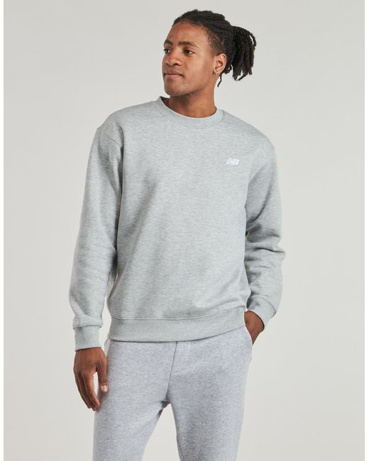 New Balance Gray Sweatshirts Sport Essentials Fleece Crew for men